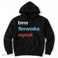 Beer Fireworks Repeat 4Th Of July Beer Drinking Hoodie thumb 0