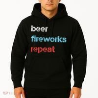 Beer Fireworks Repeat 4Th Of July Beer Drinking Hoodie thumb 2