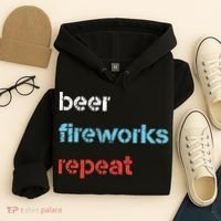 Beer Fireworks Repeat 4Th Of July Beer Drinking Hoodie thumb 4