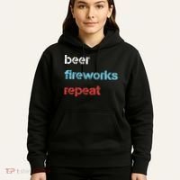 Beer Fireworks Repeat 4Th Of July Beer Drinking Hoodie thumb 5