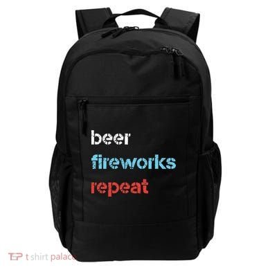 Beer Fireworks Repeat 4Th Of July Beer Drinking Backpack