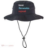 Beer Fireworks Repeat 4Th Of July Beer Drinking Bucket Hat thumb 0