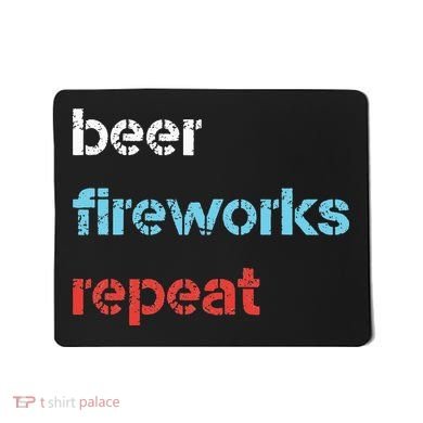 Beer Fireworks Repeat 4Th Of July Beer Drinking Mousepad
