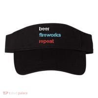 Beer Fireworks Repeat 4Th Of July Beer Drinking Visor thumb 0
