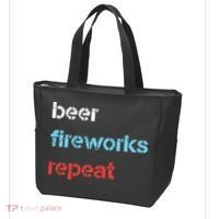 Beer Fireworks Repeat 4Th Of July Beer Drinking Tote Bag thumb 3