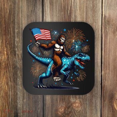 Bigfoot Fireworks Riding A Trex With Usa Flag Coaster