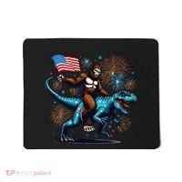 Bigfoot Fireworks Riding A Trex With Usa Flag Mousepad thumb 0
