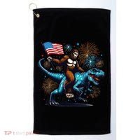 Bigfoot Fireworks Riding A Trex With Usa Flag Golf Towel thumb 0