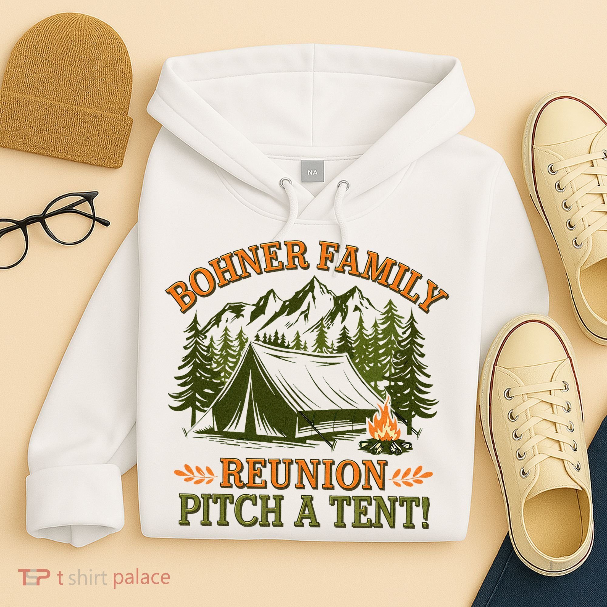 Bohner Family Reunion Pitch A Tent Hoodie