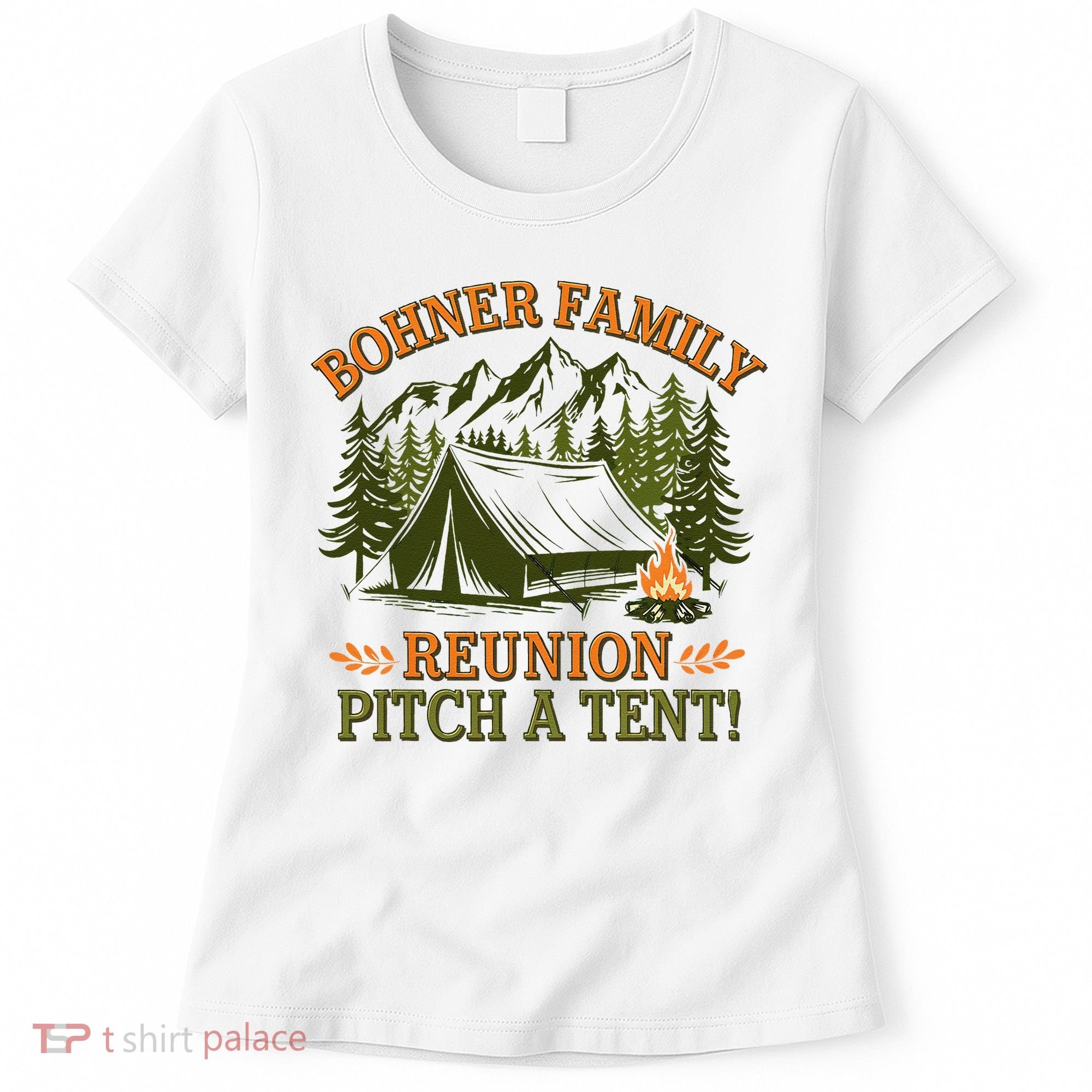 Bohner Family Reunion Pitch A Tent Women's T-Shirt