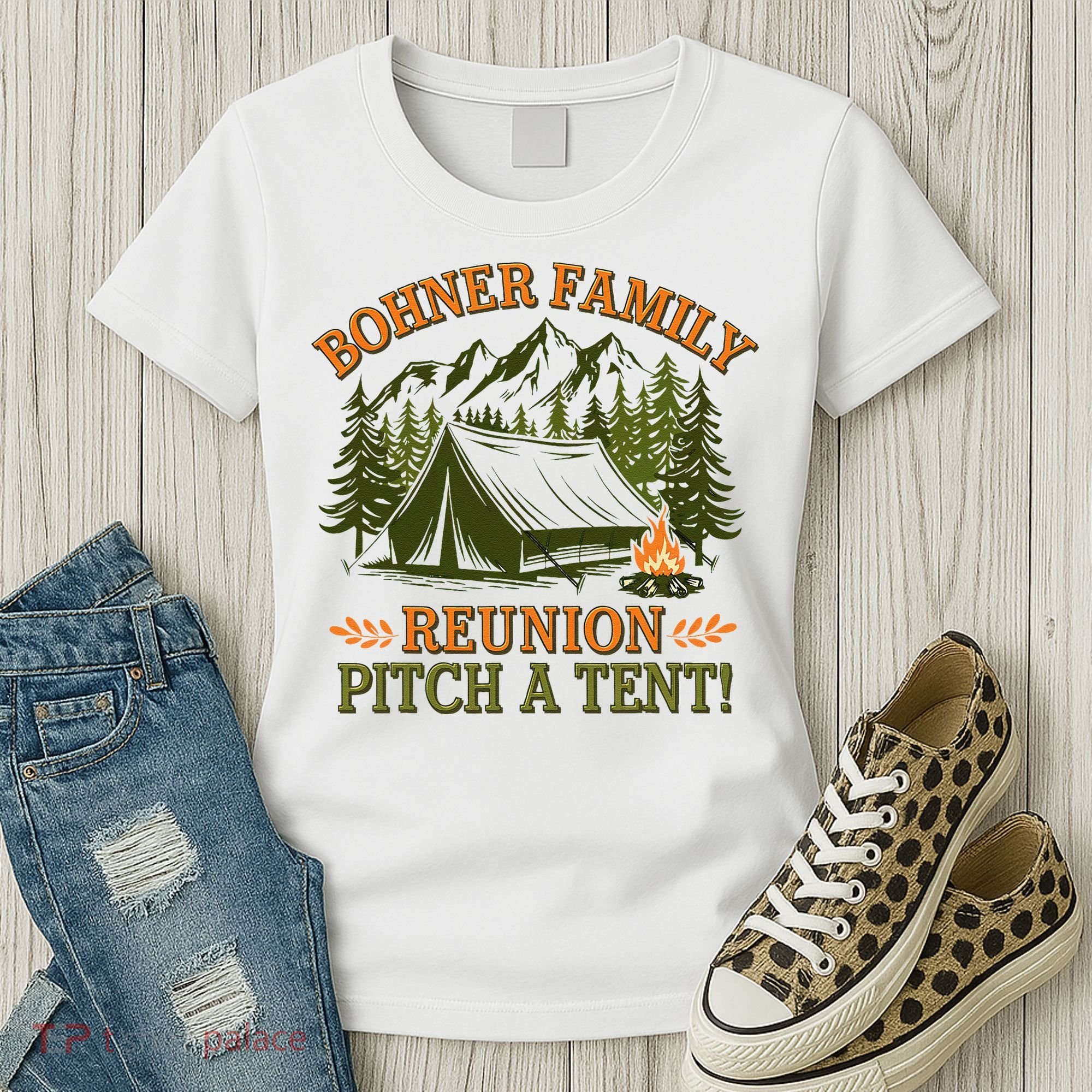 Bohner Family Reunion Pitch A Tent Women's T-Shirt