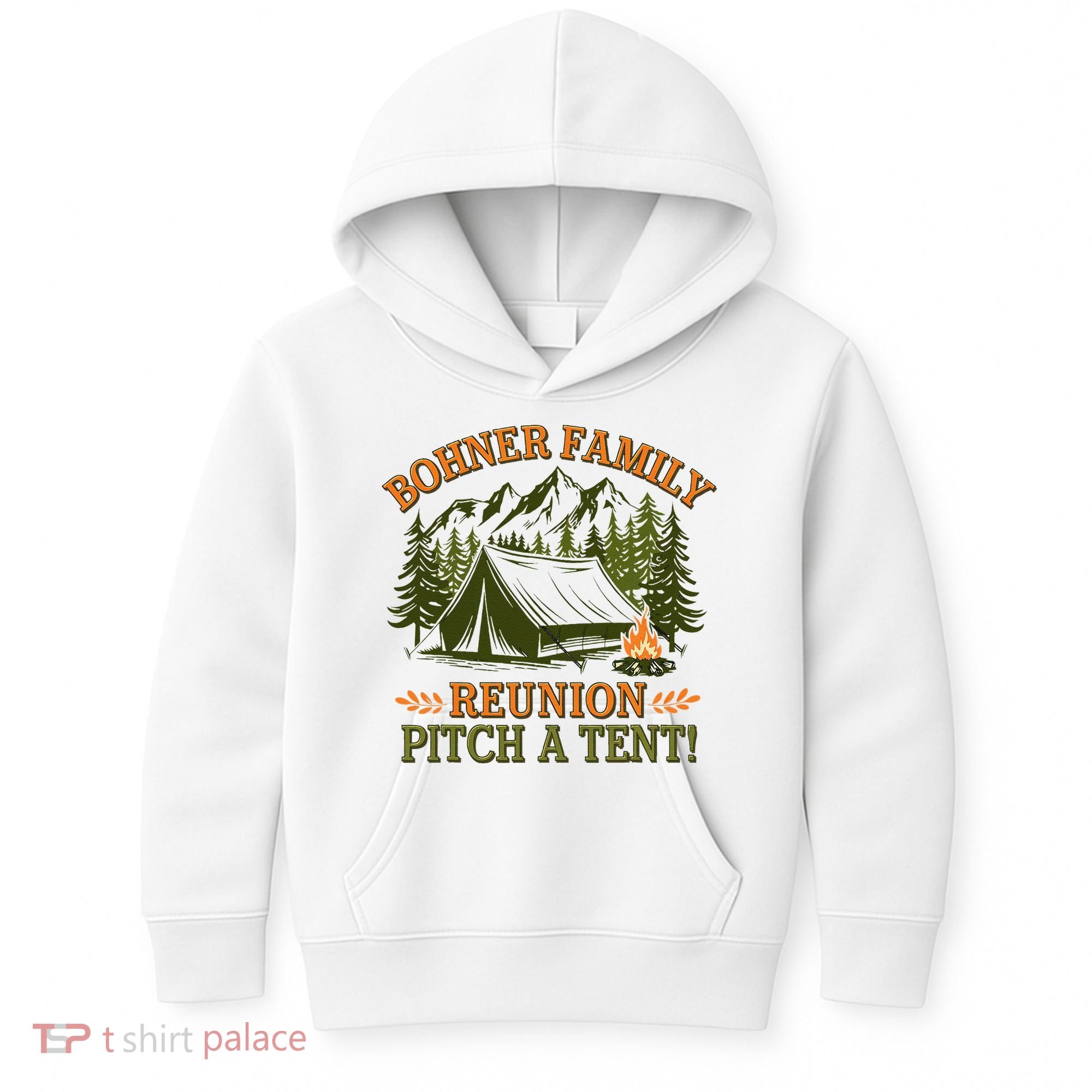 Bohner Family Reunion Pitch A Tent Kids Hoodie