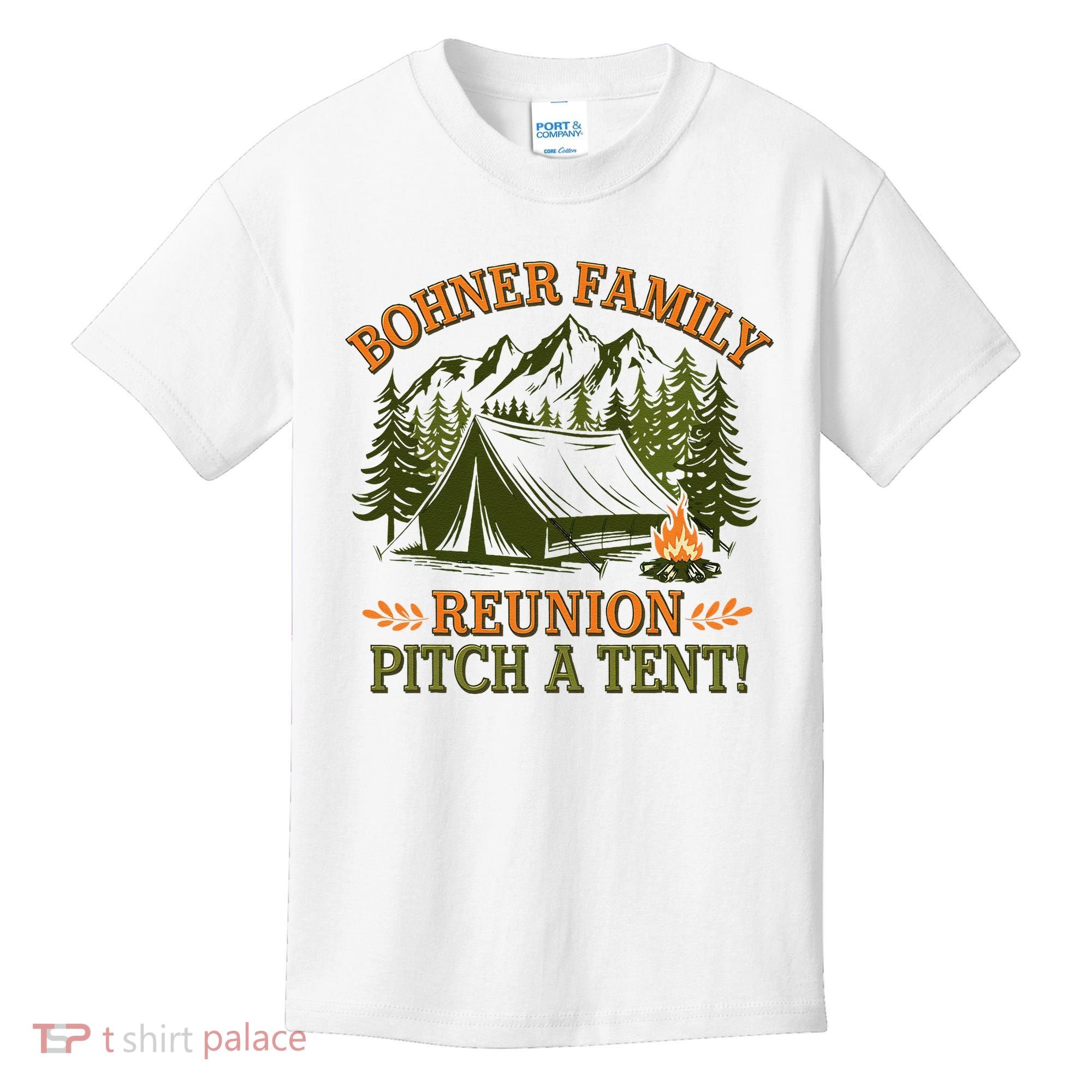 Bohner Family Reunion Pitch A Tent Kids T-Shirt