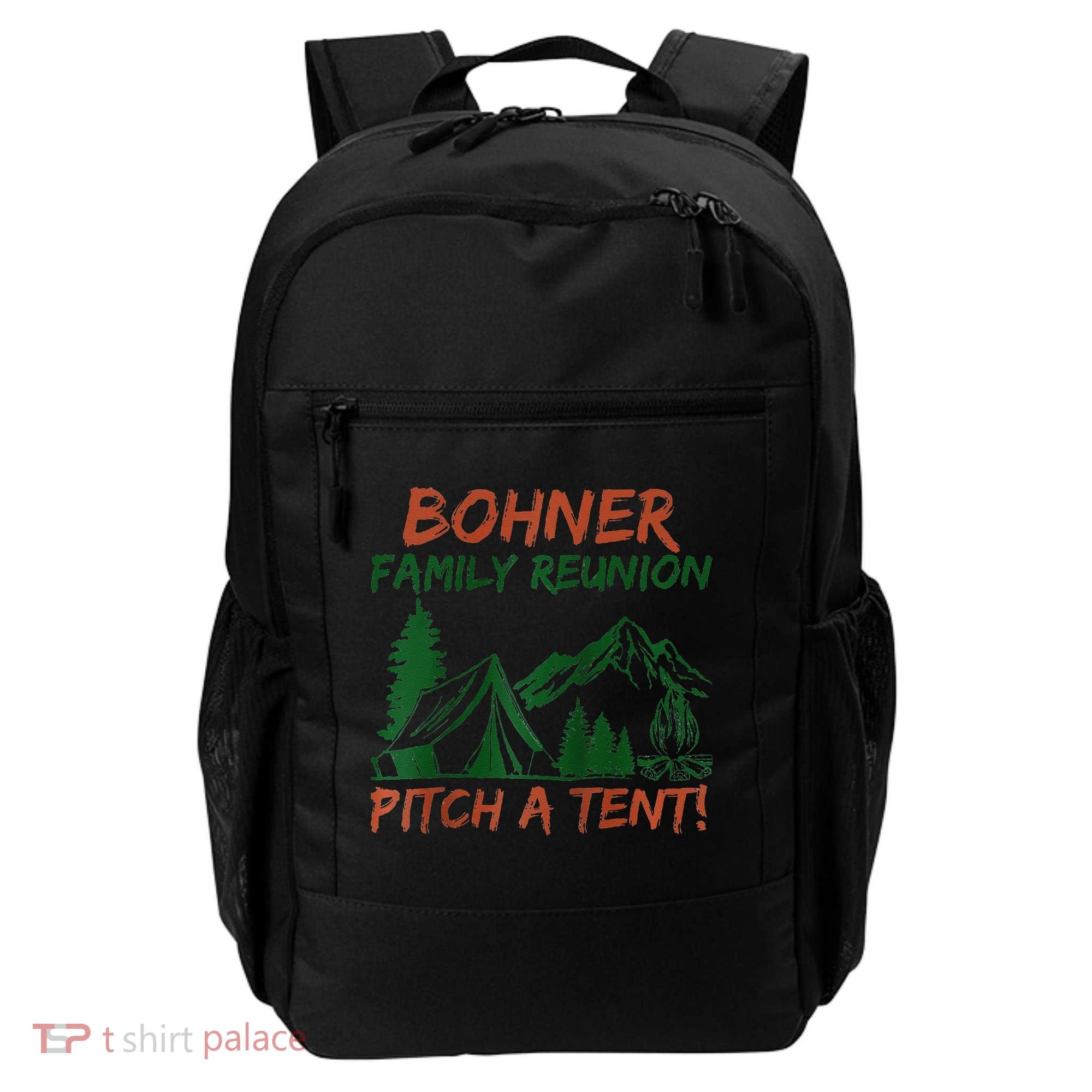 Bohner Family Reunion Pitch A Tent Raglan Gift Backpack