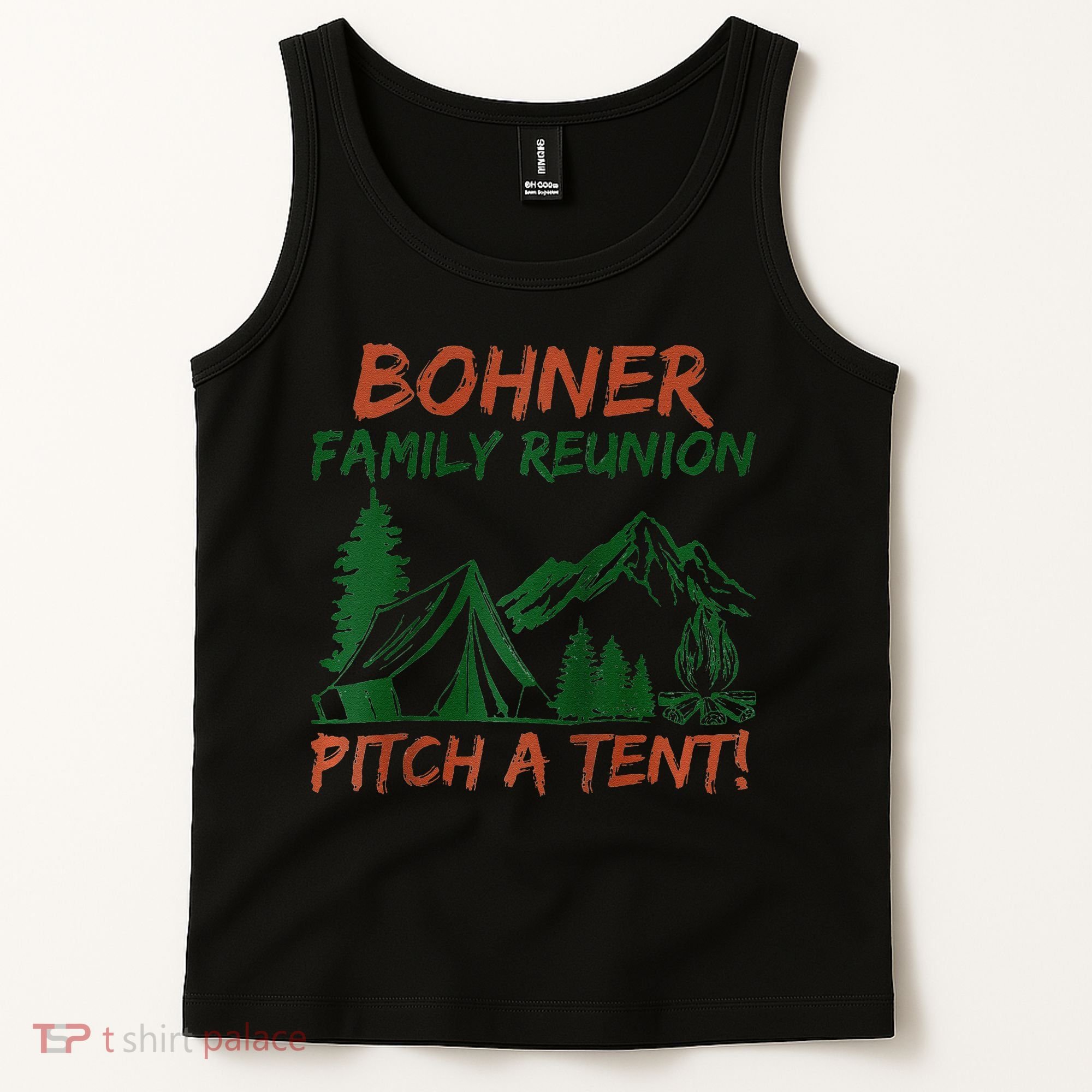 Bohner Family Reunion Pitch A Tent Raglan Gift Tank Top