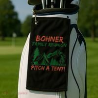 Bohner Family Reunion Pitch A Tent Raglan Gift Golf Towel thumb 2