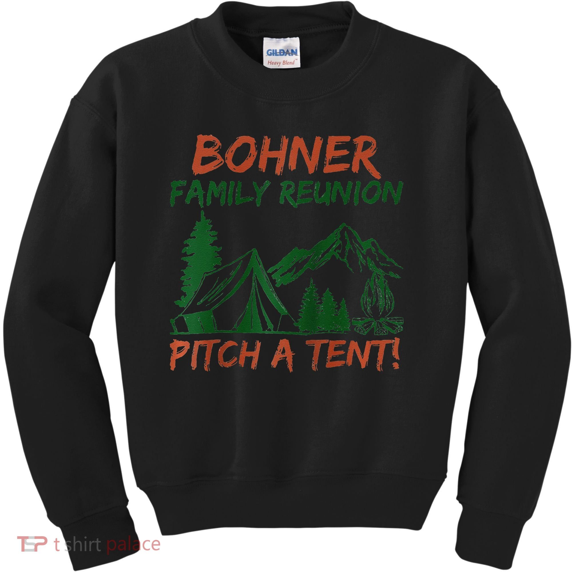 Bohner Family Reunion Pitch A Tent Raglan Gift Kids Sweatshirt