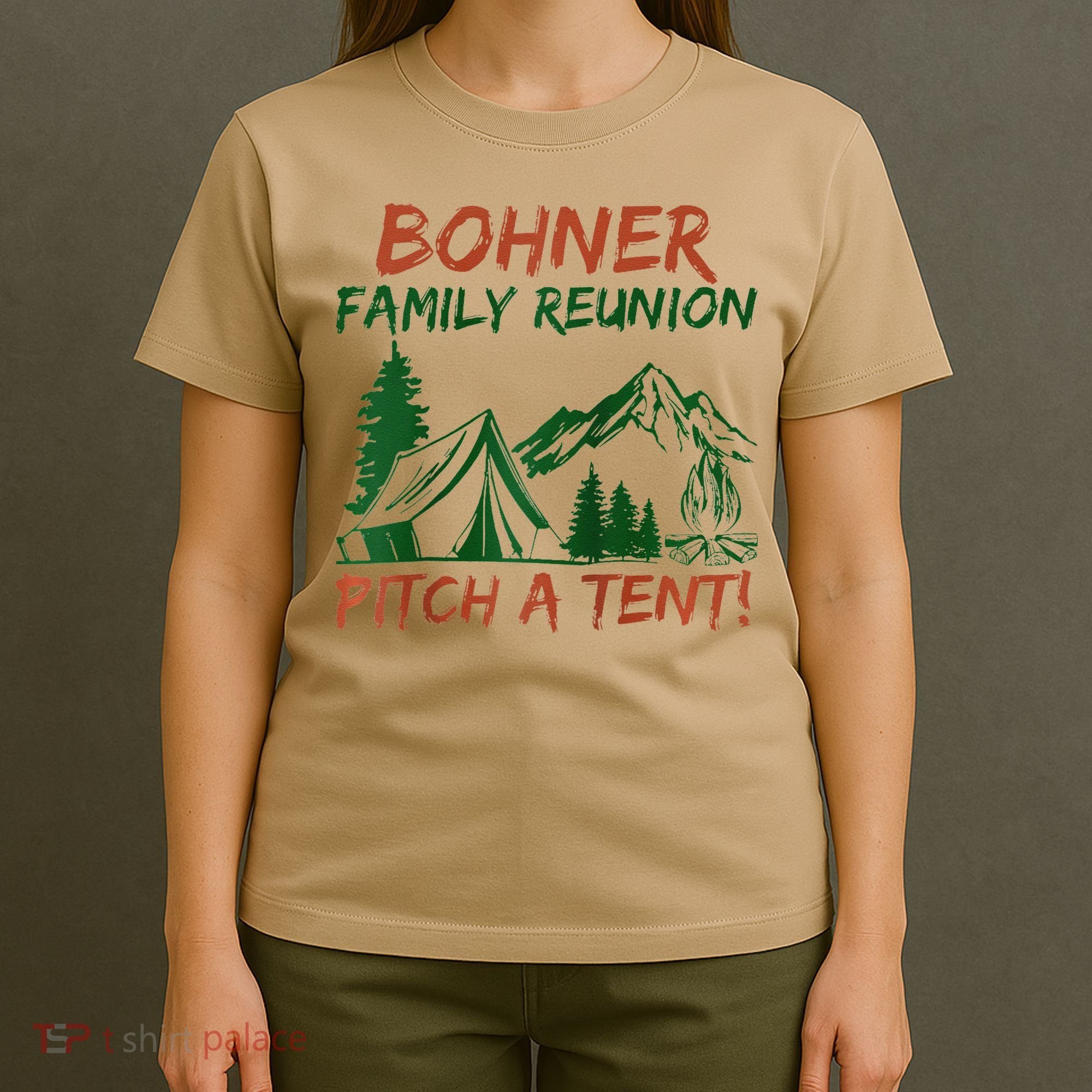 Bohner Family Reunion Pitch A Tent Raglan Gift T-Shirt