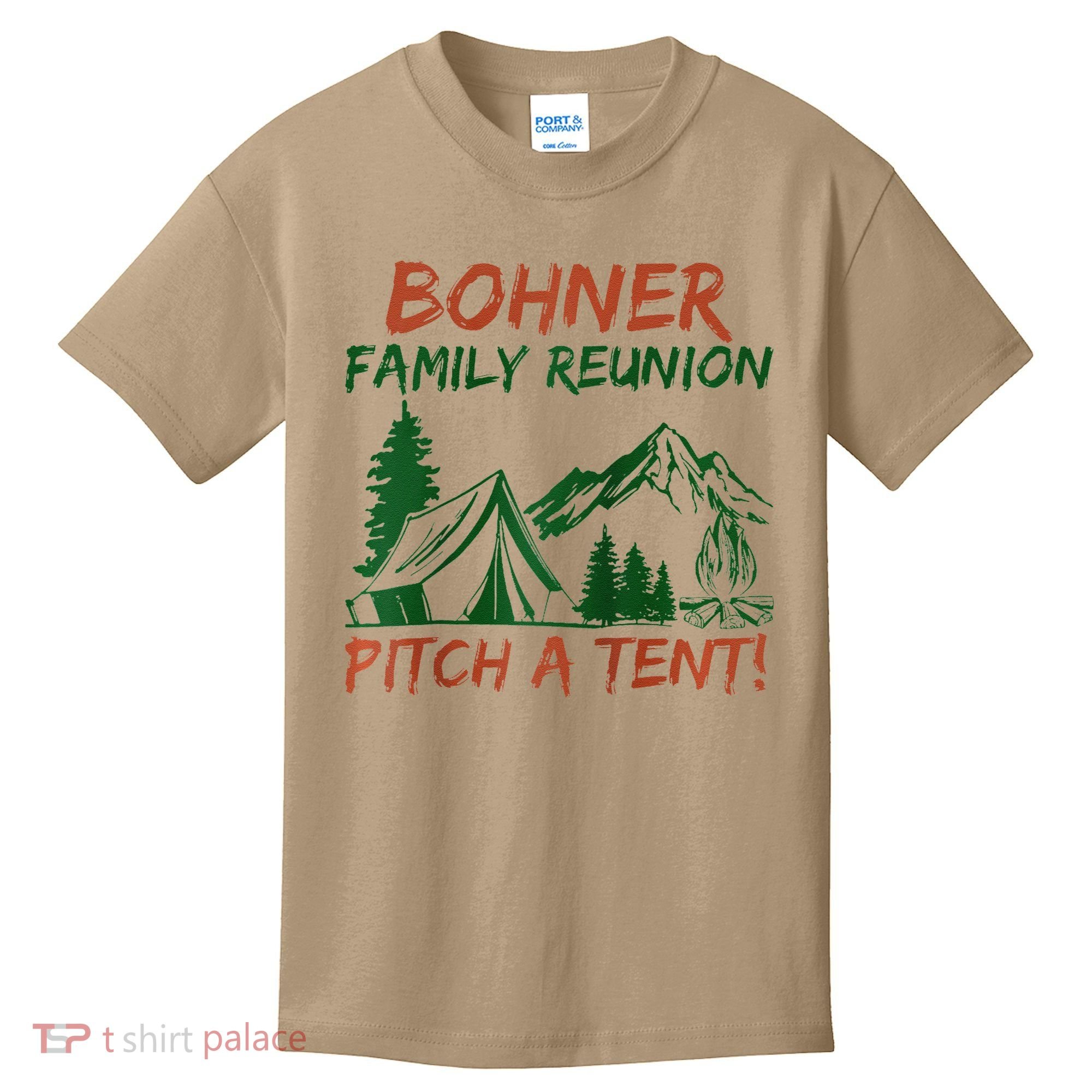 Bohner Family Reunion Pitch A Tent Raglan Gift Kids T-Shirt