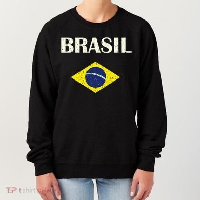 Brasil Flag Retro Soccer Women's Sweatshirt
