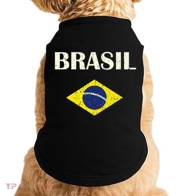Brasil Flag Retro Soccer Doggie Tank