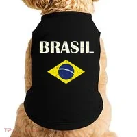 Brasil Flag Retro Soccer Doggie Tank thumb 0