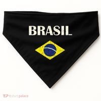 Brasil Flag Retro Soccer USA-Made Doggie Bandana thumb 0