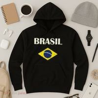 Brasil Flag Retro Soccer Hoodie thumb 3
