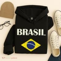 Brasil Flag Retro Soccer Hoodie thumb 4