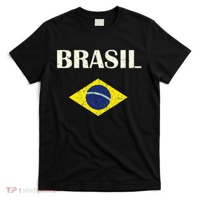 Brasil Flag Retro Soccer T-Shirt