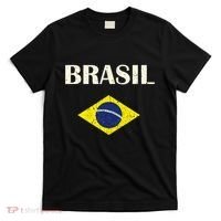 Brasil Flag Retro Soccer T-Shirt thumb 0
