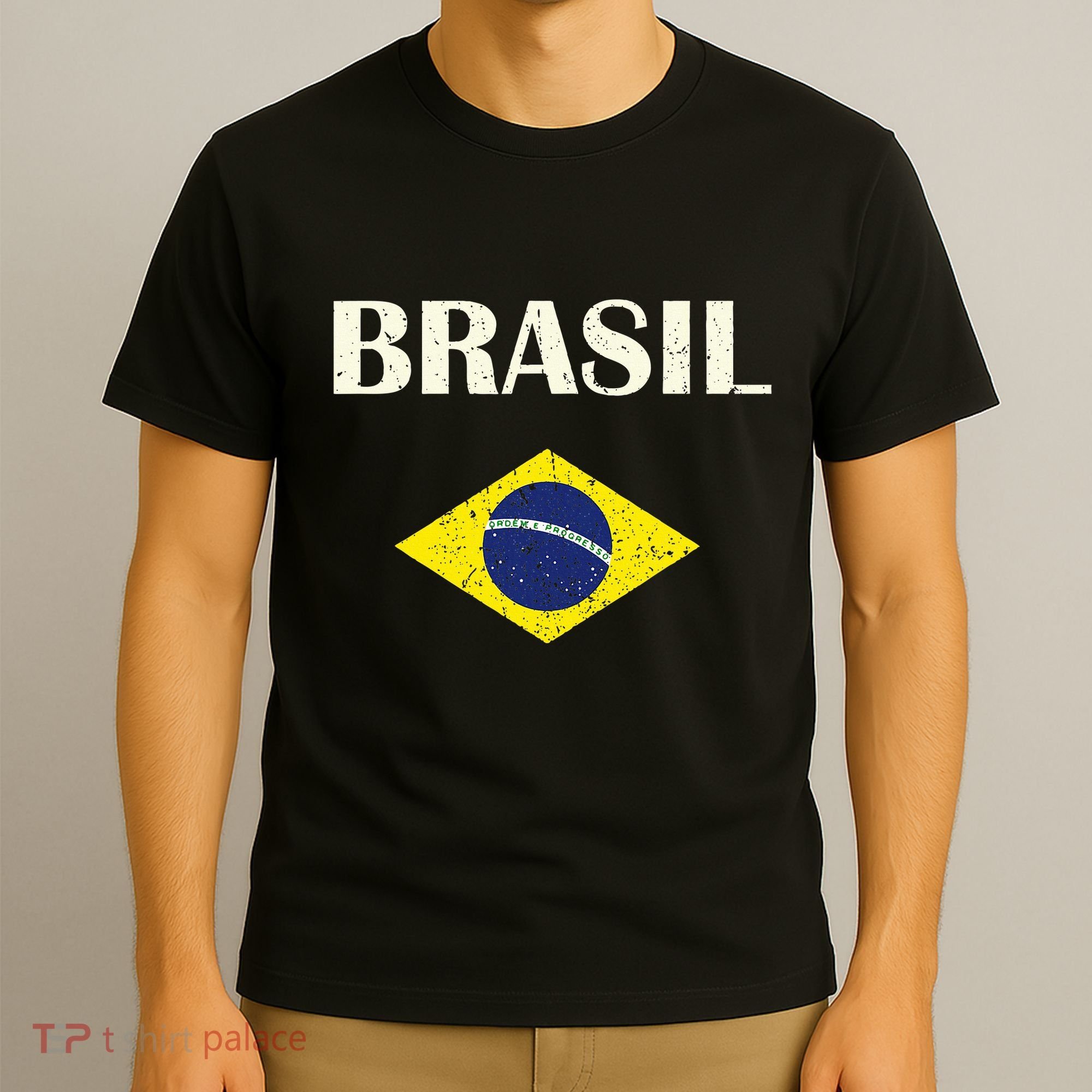 Brasil Flag Retro Soccer T-Shirt