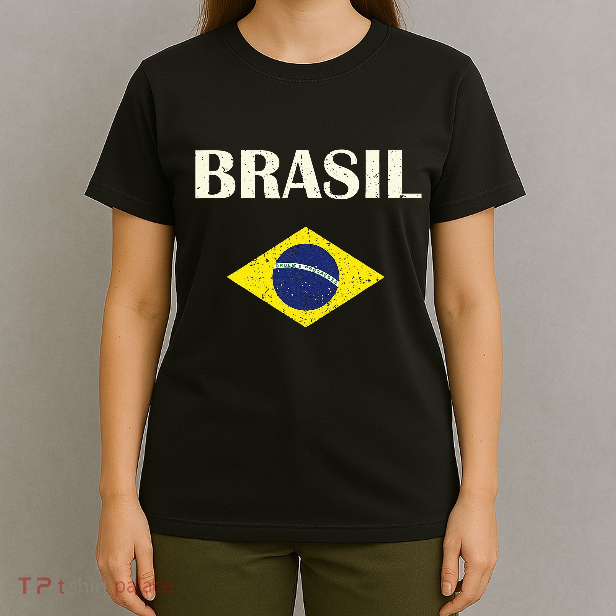 Brasil Flag Retro Soccer T-Shirt