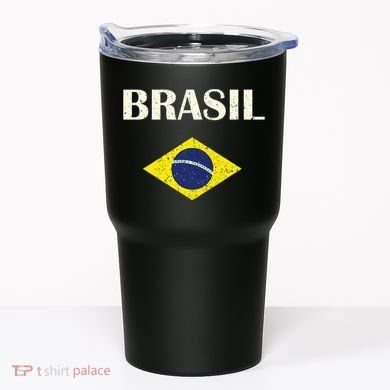 Brasil Flag Retro Soccer Tumbler