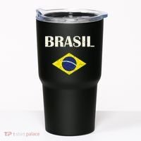 Brasil Flag Retro Soccer Tumbler thumb 0