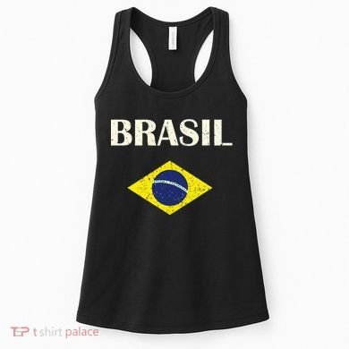 Brasil Flag Retro Soccer Women's Tank Top