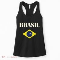 Brasil Flag Retro Soccer Women's Tank Top thumb 0