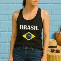 Brasil Flag Retro Soccer Women's Tank Top thumb 2