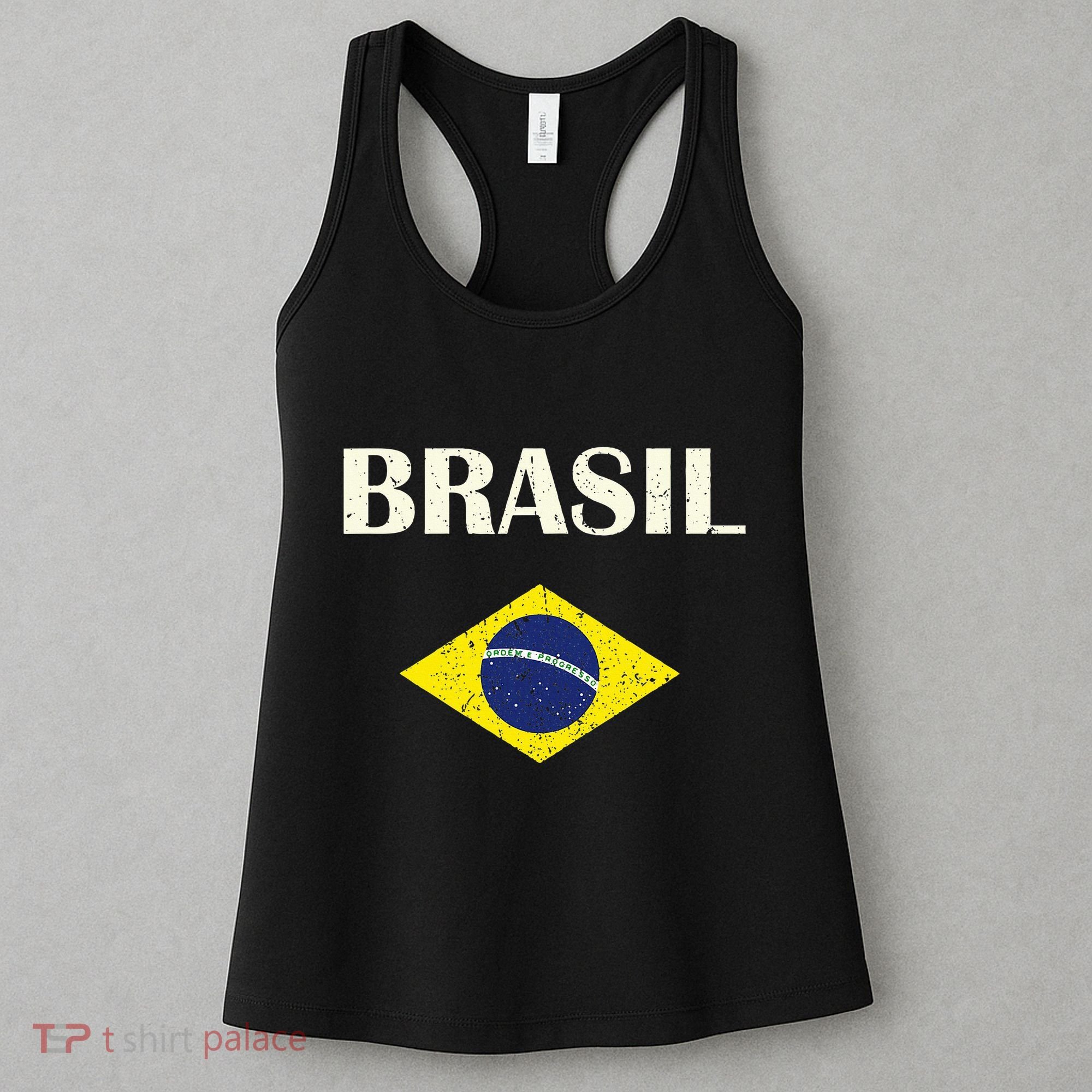 Brasil Flag Retro Soccer Women's Tank Top