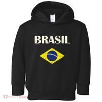 Brasil Flag Retro Soccer Toddler Hoodie thumb 0