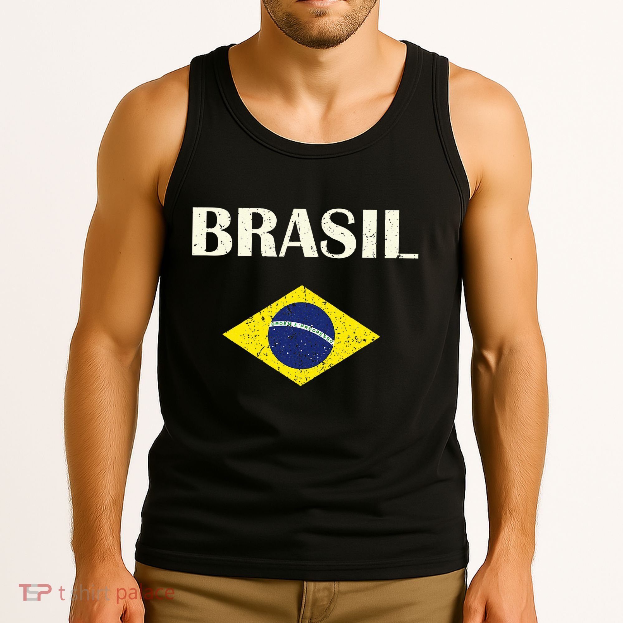 Brasil Flag Retro Soccer Tank Top