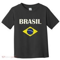 Brasil Flag Retro Soccer Toddler T-Shirt thumb 0