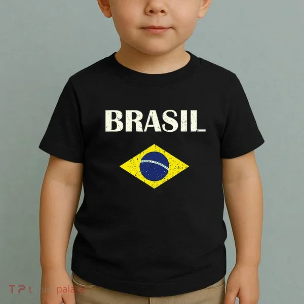 Brasil Flag Retro Soccer Toddler T-Shirt