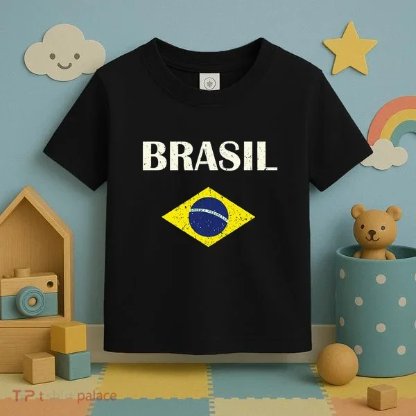 Brasil Flag Retro Soccer Toddler T-Shirt