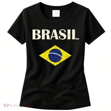 Brasil Flag Retro Soccer Women's T-Shirt