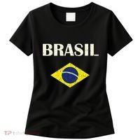 Brasil Flag Retro Soccer Women's T-Shirt thumb 0