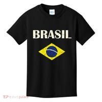 Brasil Flag Retro Soccer Kids T-Shirt thumb 0