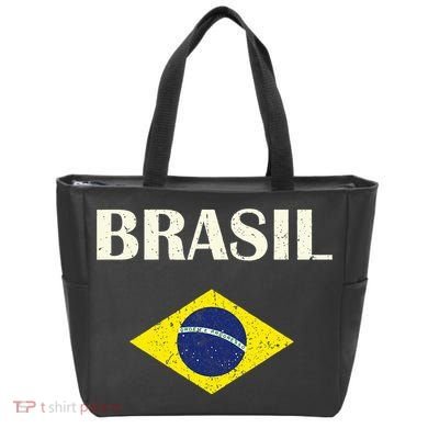 Brasil Flag Retro Soccer Tote Bag