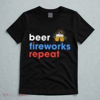 Beer Fireworks Repeat Funny 4th Of July Beer Lovers Gifts T-Shirt thumb 5
