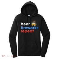 Beer Fireworks Repeat Funny 4th Of July Beer Lovers Gifts Women's Hoodie thumb 0